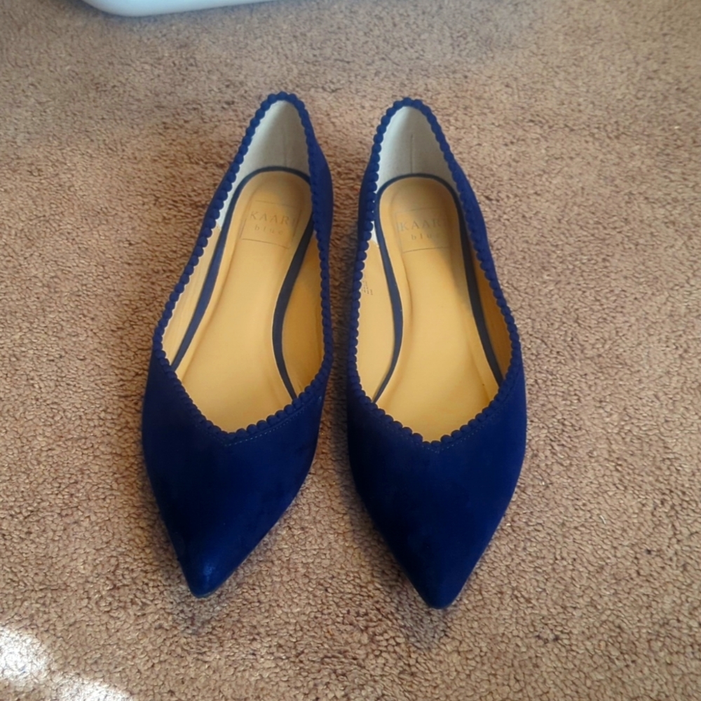 Kaari Blue Hilda pointed royal blue flats 9